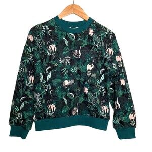 Kenzo Paris Unisex Kids Embroidered Crewneck Sweatshirt Green Safari Size 12 NWT